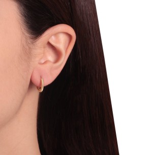 Ασημένια επίχρυσα σκουλαρίκια huggies Κρίκοι 13.00mm