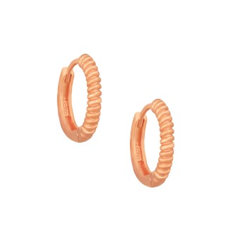 Ασημένια ρόζ σκουλαρίκια huggies Κρίκοι 13.00mm