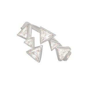 Ασημένιο επιπλατινωμένο δαχτυλίδι Τρίγωνα