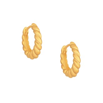 Ασημένια επίχρυσα σκουλαρίκια huggies Κρίκοι 14.00mm