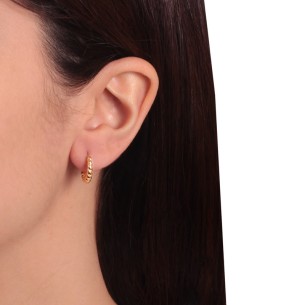 Ασημένια επίχρυσα σκουλαρίκια huggies Κρίκοι 14.00mm