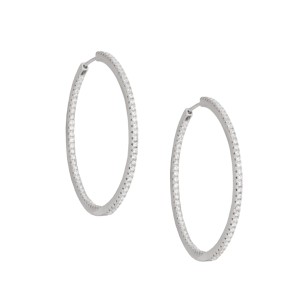 Ασημένια σκουλαρίκια tennis huggies Κρίκοι 45.00mm