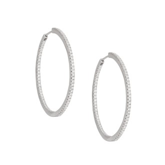 Ασημένια σκουλαρίκια tennis huggies Κρίκοι 45.00mm