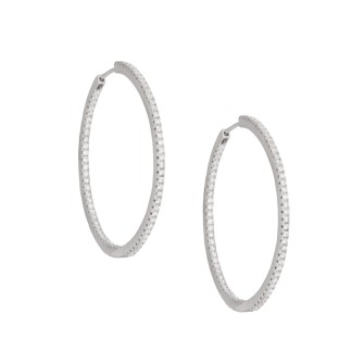 Ασημένια σκουλαρίκια tennis huggies Κρίκοι 45.00mm