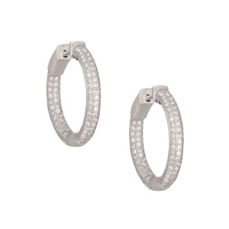 Ασημένια επιπλατινωμένα σκουλαρίκια huggies Κρίκοι 27.00mm