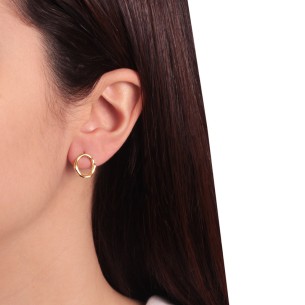 Ασημένια επίχρυσα σκουλαρίκια Κύκλοι