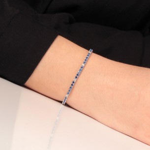 Ασημένιο επιπλατινωμένο βραχιόλι Tennis Ριβιέρα