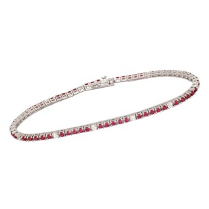 Ασημένιο επιπλατινωμένο βραχιόλι Tennis Ριβιέρα