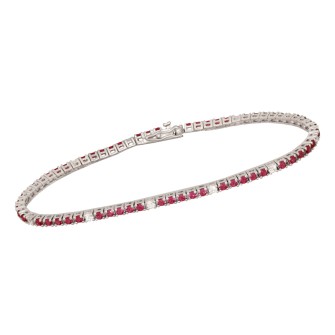 Ασημένιο επιπλατινωμένο βραχιόλι Tennis Ριβιέρα