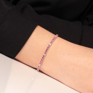 Ασημένιο επιπλατινωμένο βραχιόλι Tennis Ριβιέρα