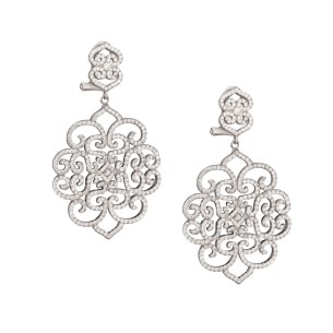 Ασημένια επιπλατινωμένα σκουλαρίκια Δαντέλες