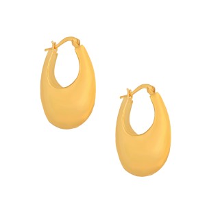 Ασημένια επίχρυσα σκουλαρίκια οβάλ Κρίκοι 23.00mm