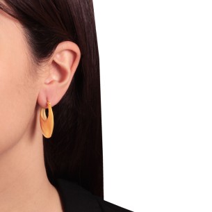 Ασημένια επίχρυσα σκουλαρίκια οβάλ Κρίκοι 23.00mm