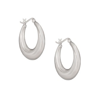 Ασημένια επιπλατινωμένα σκουλαρίκια Κρίκοι 28.00mm