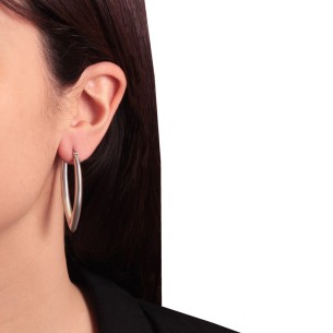 Ασημένια επιπλατινωμένα σκουλαρίκια Κρίκοι V