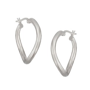 Ασημένια επιπλατινωμένα σκουλαρίκια Κρίκοι Καμπύλες 27.00mm