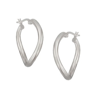 Ασημένια επιπλατινωμένα σκουλαρίκια Κρίκοι Καμπύλες 27.00mm