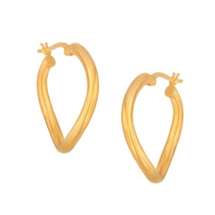 Ασημένια επίχρυσα σκουλαρίκια Κρίκοι Καμπύλες 27.00mm