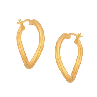 Ασημένια επίχρυσα σκουλαρίκια Κρίκοι Καμπύλες 27.00mm