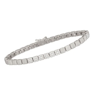 Ασημένιο επιπλατινωμένο βραχιόλι Τετράγωνα