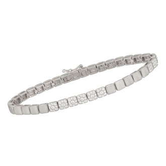 Ασημένιο επιπλατινωμένο βραχιόλι Τετράγωνα