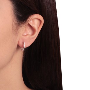 Ασημένια σκουλαρίκια huggies Tennis Κρίκοι 15.00mm