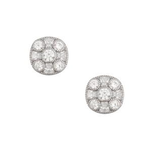 Ασημένιο επιπλατινωμένο σκουλαρίκια Ροζέτες