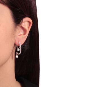 Ασημένια επιπλατινωμένα διπλά σκουλαρίκια Σταγόνες