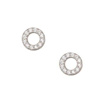 Ασημένια επιπλατινωμένα σκουλαρίκια Κύκλοι