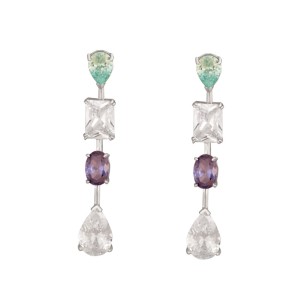 Ασημένια επιπλατινωμένα σκουλαρίκια Chandelier