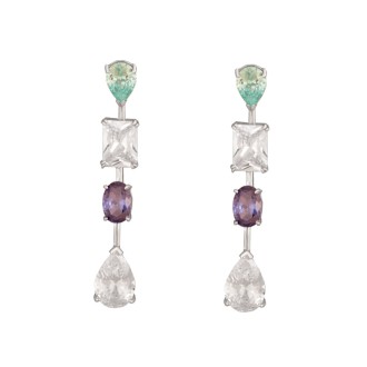 Ασημένια επιπλατινωμένα σκουλαρίκια Chandelier