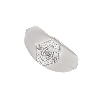 Ασημένιο επιπλατινωμένο δαχτυλίδι Εξάγωνο Ρόμβος