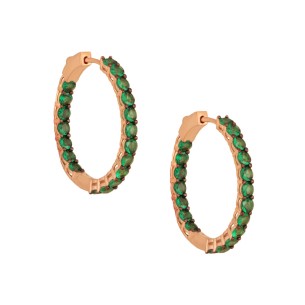 Ασημένια ρόζ σκουλαρίκια tennis huggies Κρίκοι 29.00mm