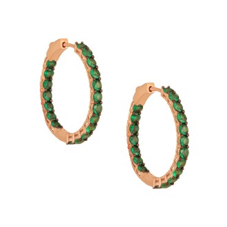 Ασημένια ρόζ σκουλαρίκια tennis huggies Κρίκοι 29.00mm