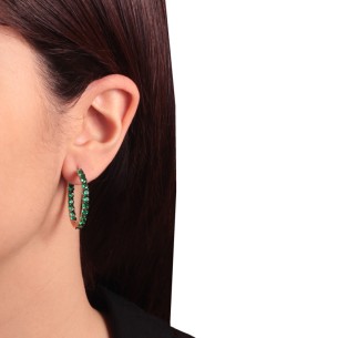 Ασημένια ρόζ σκουλαρίκια tennis huggies Κρίκοι 29.00mm