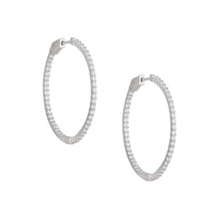 Ασημένια σκουλαρίκια tennis huggies Κρίκοι 39.00mm