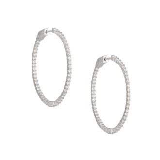 Ασημένια σκουλαρίκια tennis huggies Κρίκοι 39.00mm