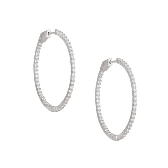 Ασημένια σκουλαρίκια tennis huggies Κρίκοι 39.00mm