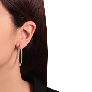 Ασημένια σκουλαρίκια tennis huggies Κρίκοι 39.00mm