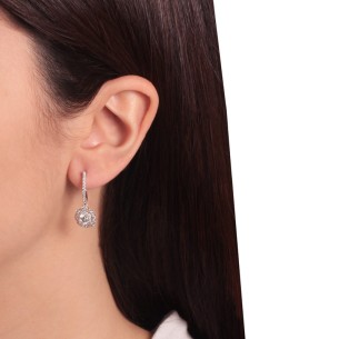 Ασημένια σκουλαρίκια Κρίκοι Ροζέτες 13.00mm