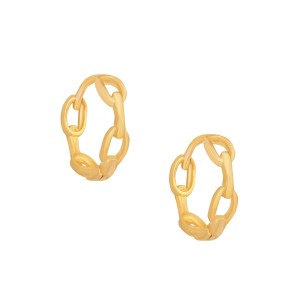 Ασημένια επίχρυσα σκουλαρίκια huggies Kρίκοι 13.00mm