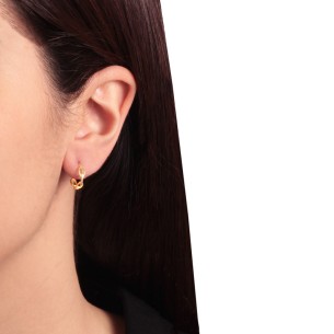 Ασημένια επίχρυσα σκουλαρίκια huggies Kρίκοι 13.00mm