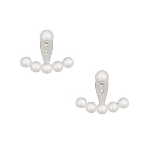 Ασημένια σκουλαρίκια Ear Jacket Πέρλες