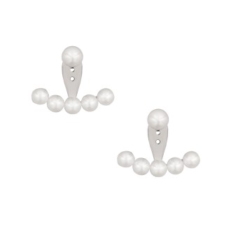 Ασημένια σκουλαρίκια Ear Jacket Πέρλες