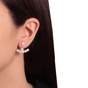 Ασημένια σκουλαρίκια Ear Jacket Πέρλες