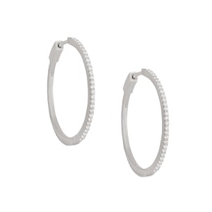 Ασημένια σκουλαρίκια tennis huggies Κρίκοι 37.00mm
