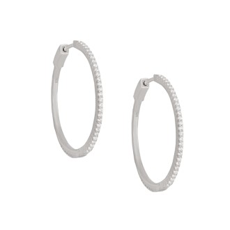 Ασημένια σκουλαρίκια tennis huggies Κρίκοι 37.00mm