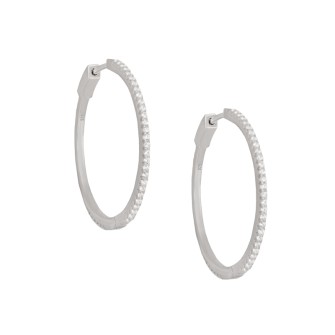 Ασημένια σκουλαρίκια tennis huggies Κρίκοι 37.00mm