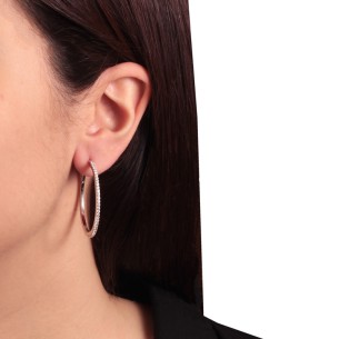 Ασημένια σκουλαρίκια tennis huggies Κρίκοι 37.00mm