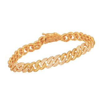 Ασημένιο επίχρυσο βραχιόλι Αλυσίδα Gourmet